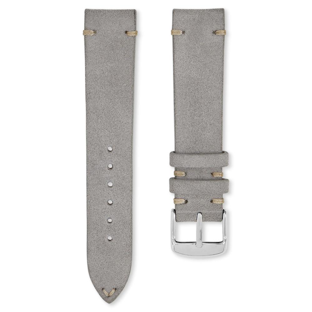 KLOCKARMBAND - PORTOFINO PREMIUM SUEDE - GREY - ROYAL STRAPS