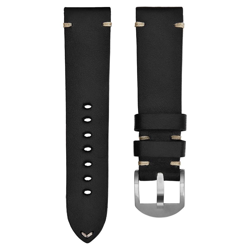 KLOCKARMBAND - ROYAL STRAPS - SAINT TROPEZ VINTAGE SIMPLE - BLACK - ROYAL STRAPS