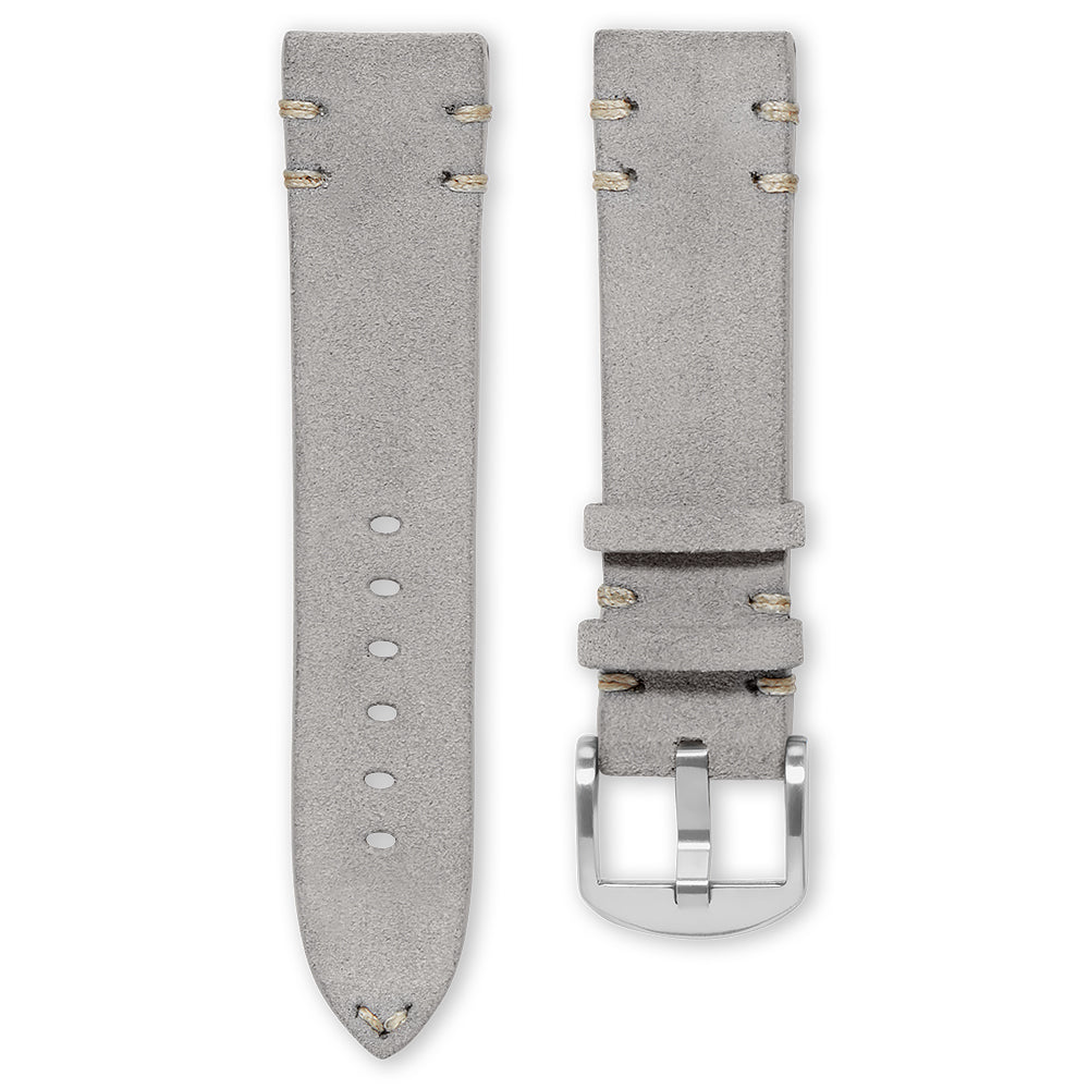 KLOCKARMBAND - SAINT TROPEZ VINTAGE SUEDE - GREY - ROYAL STRAPS