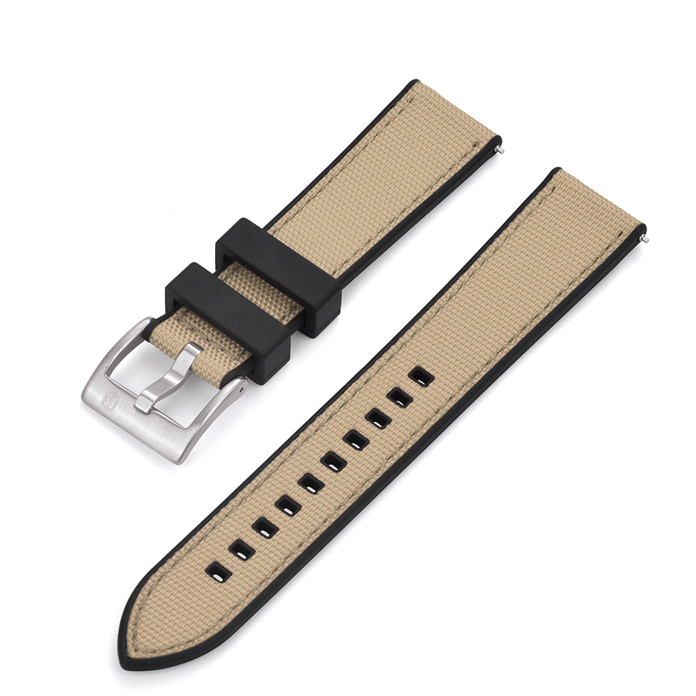 Sail Strap Hybrid - Sailcloth / Rubber Watch Strap - Sand