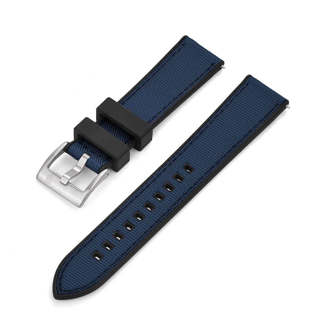 Sail Strap Hybrid - Sailcloth / Rubber Watch Strap - B/B