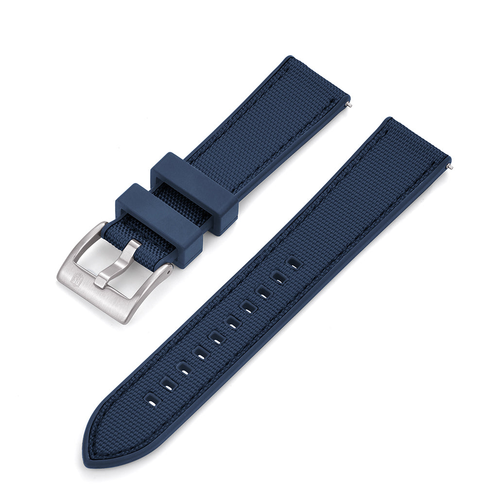 Sail Strap Hybrid - Sailcloth / Rubber Watch Strap - Blue