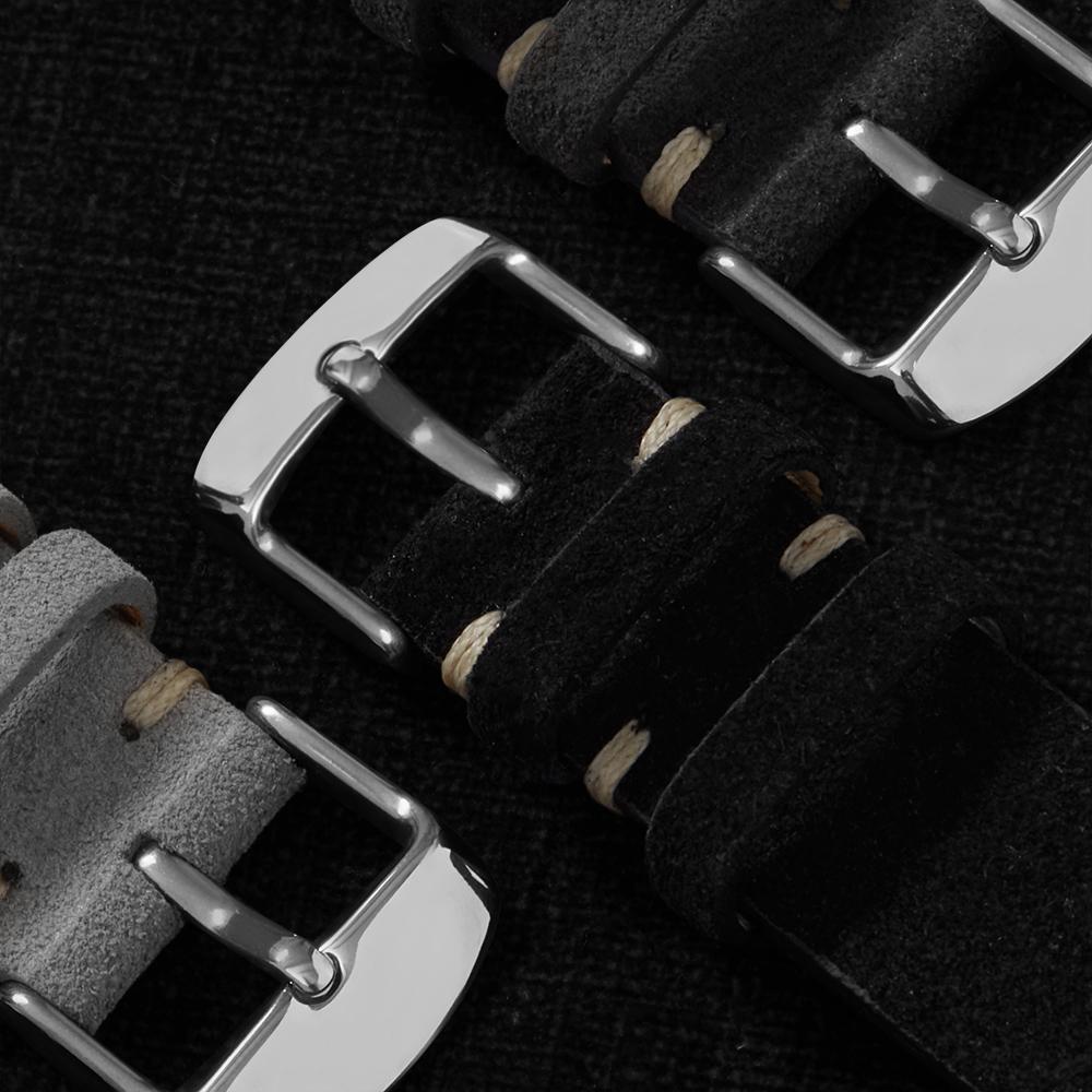 KLOCKARMBAND - PORTOFINO PREMIUM SUEDE - BLACK - ROYAL STRAPS