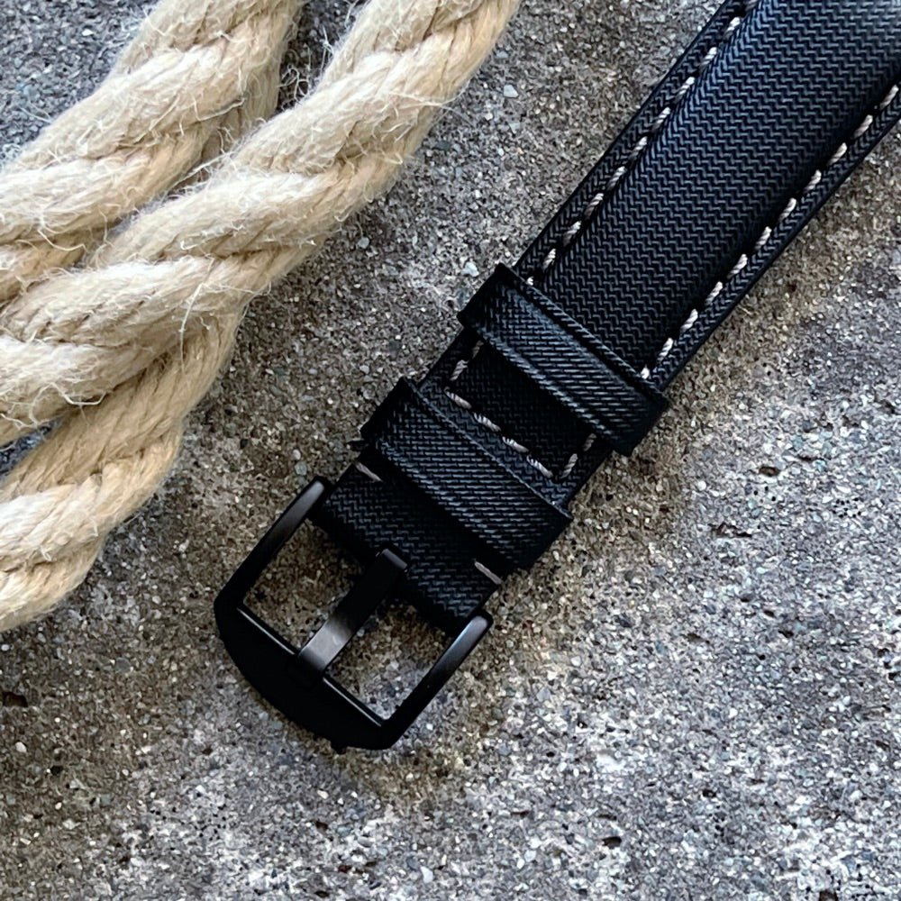 BLACK / POLISHED BUCKLE - SAIL STRAP - HYBRID - DAYTONA