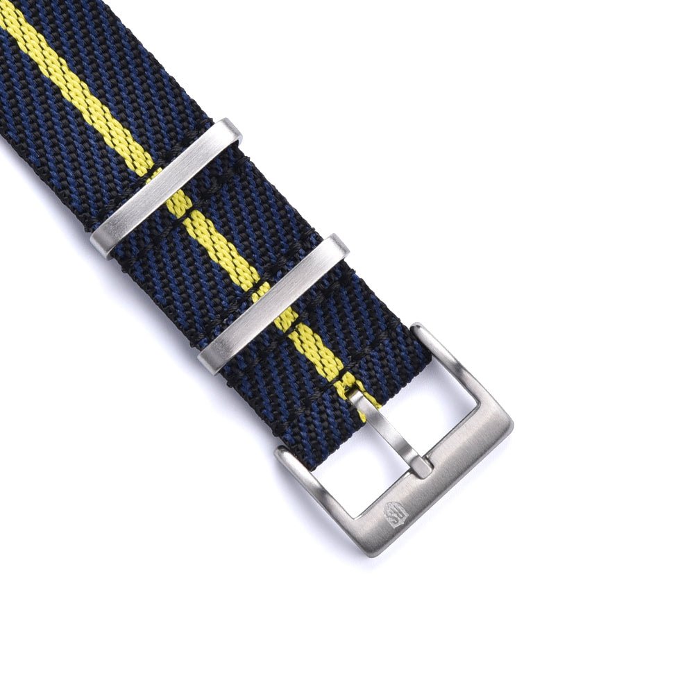 NATOBAND - RS TUDOR STYLE NATO STRAP - NAVY / YELLOW - ROYAL STRAPS