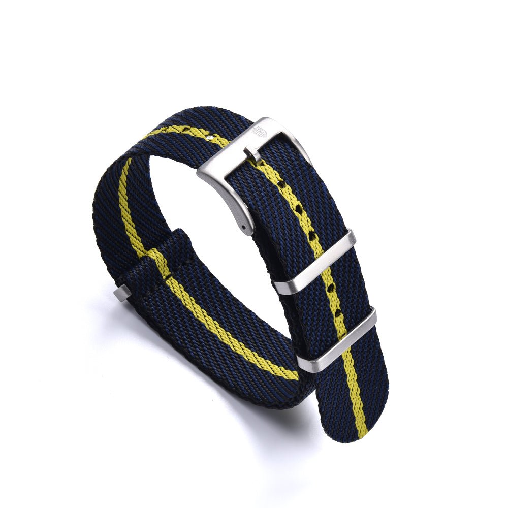 NATOBAND - RS TUDOR STYLE NATO STRAP - NAVY / YELLOW - ROYAL STRAPS